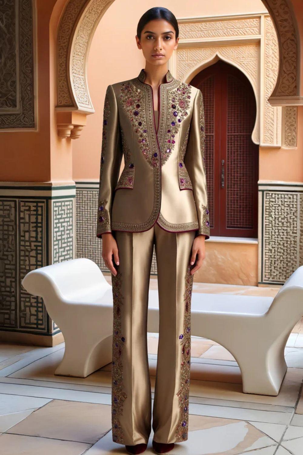 مدل کت و شلوار زنانه جواهر دوزی 4