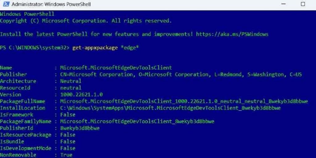 نحوه حذف مایکروسافت اج از ویندوز 11:  استفاده از Windows PowerShell