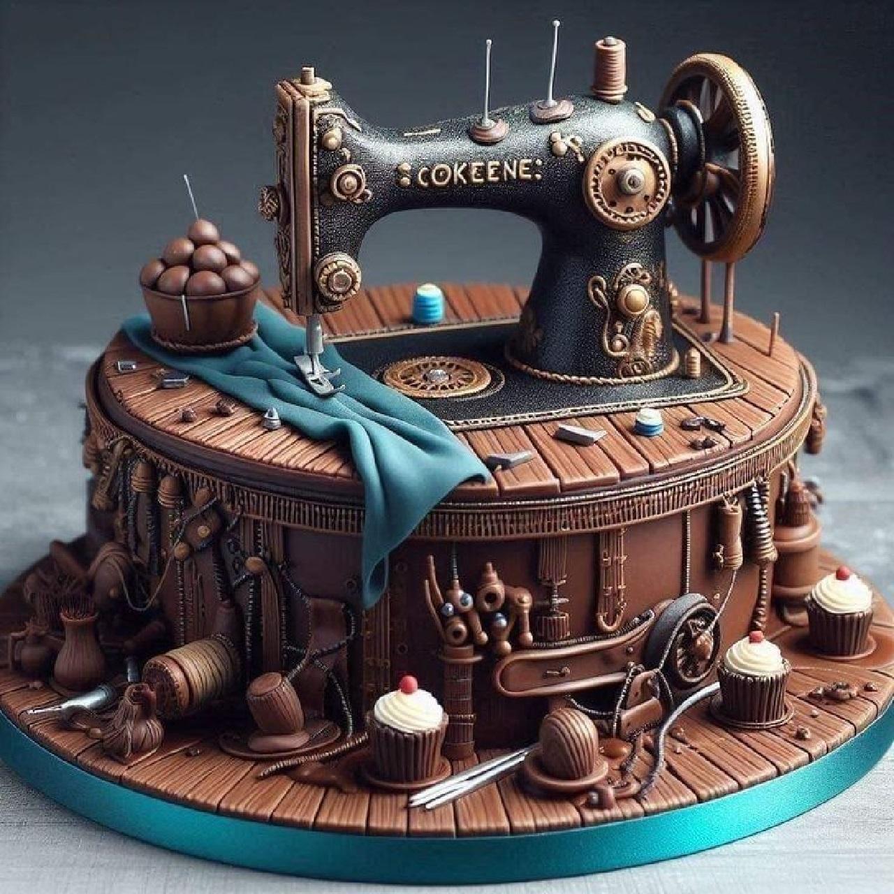 مدل کیک روز خیاط لاکچری شکلاتی