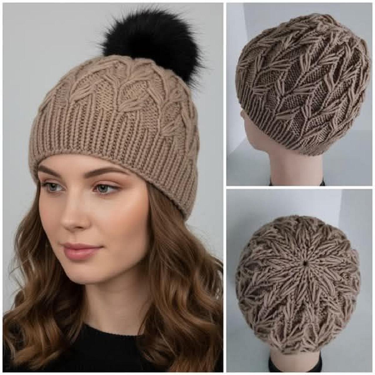 مدل کلاه بافتنی دخترانه با پوم&zwnj;پوم