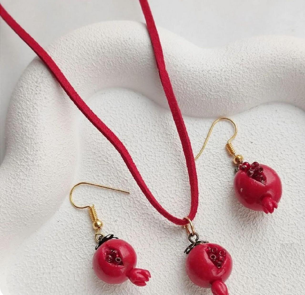 نیم ست یلدایی طرح انار