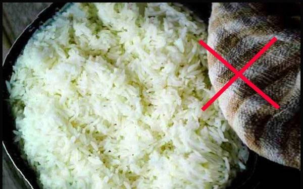 جلوگیری از شفته شدن برنج کته