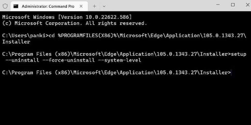 نحوه حذف مایکروسافت ادج با استفاده از Command Prompt 2