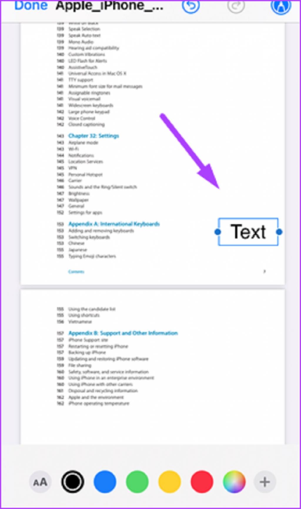 نحوه پر کردن فایل PDF با استفاده از برنامه iPhone Files