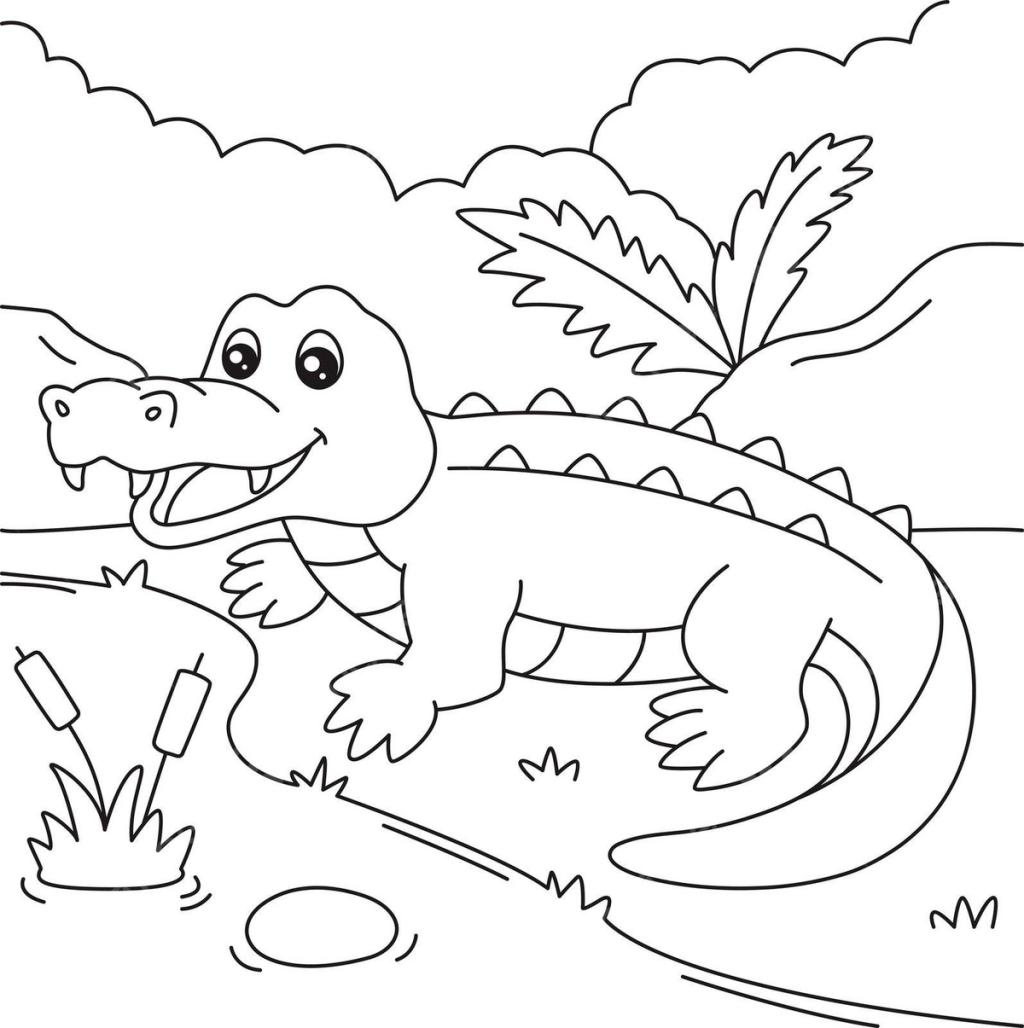 نقاشی تمساح برای رنگ آمیزی 6