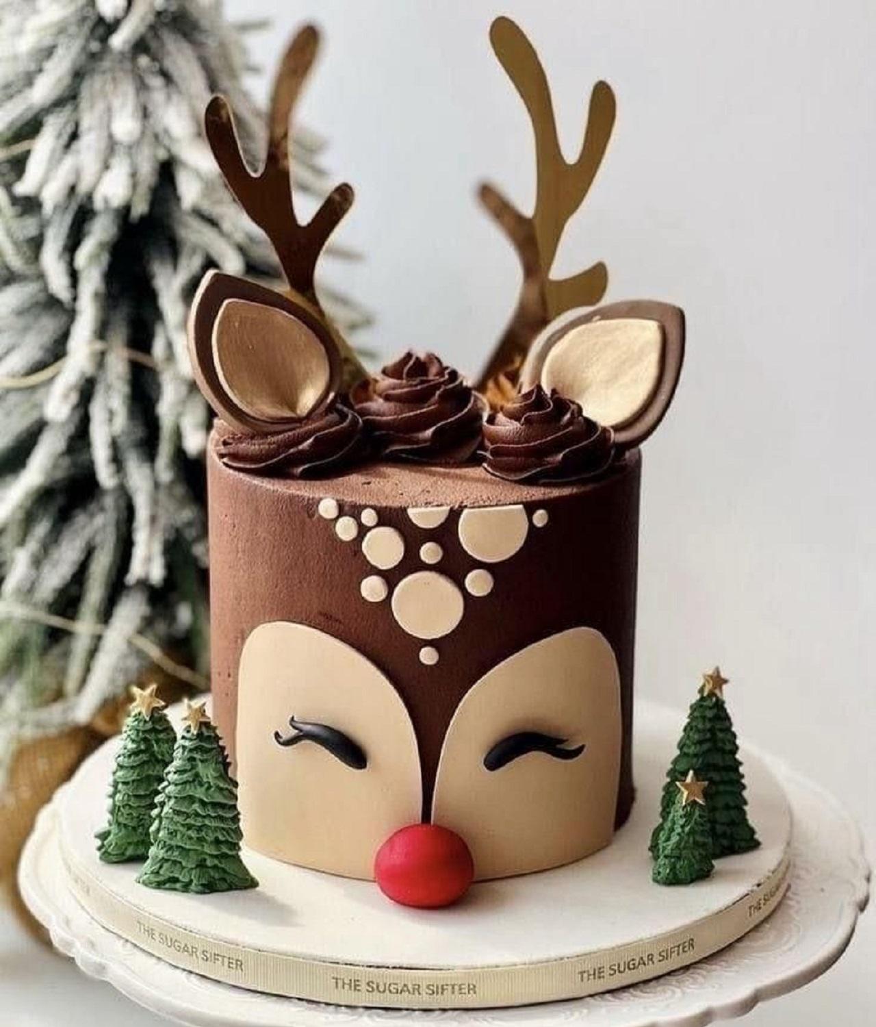 مدل کیک کریسمس طرح گوزن شمالی  3