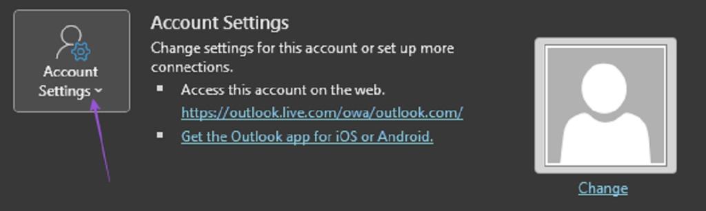 تغییر رمز عبور Outlook برای ویندوز