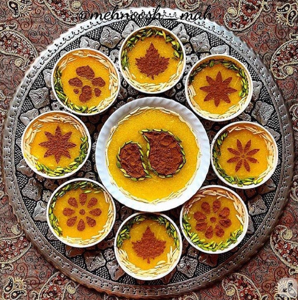 مدل تزیین شله زرد با دارچین 6