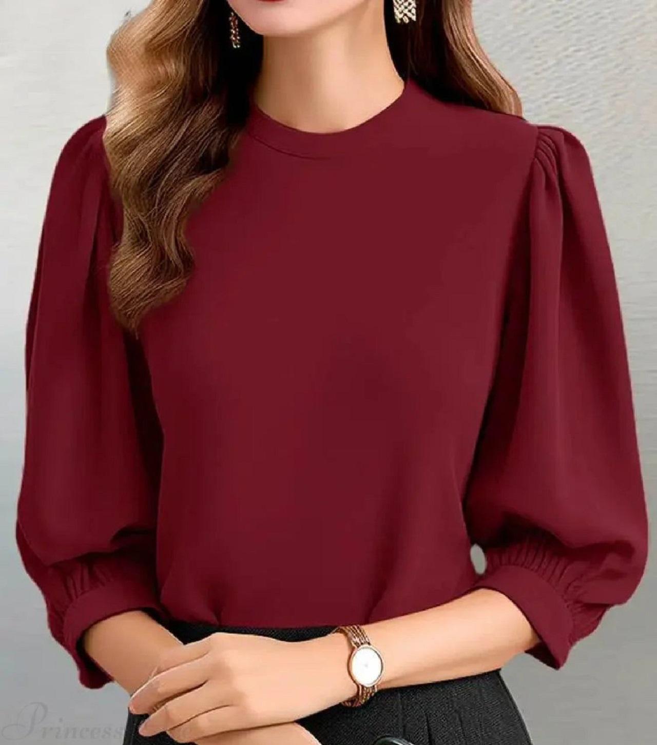 مدل شومیز زنانه و دخترانه یقه گرد 2