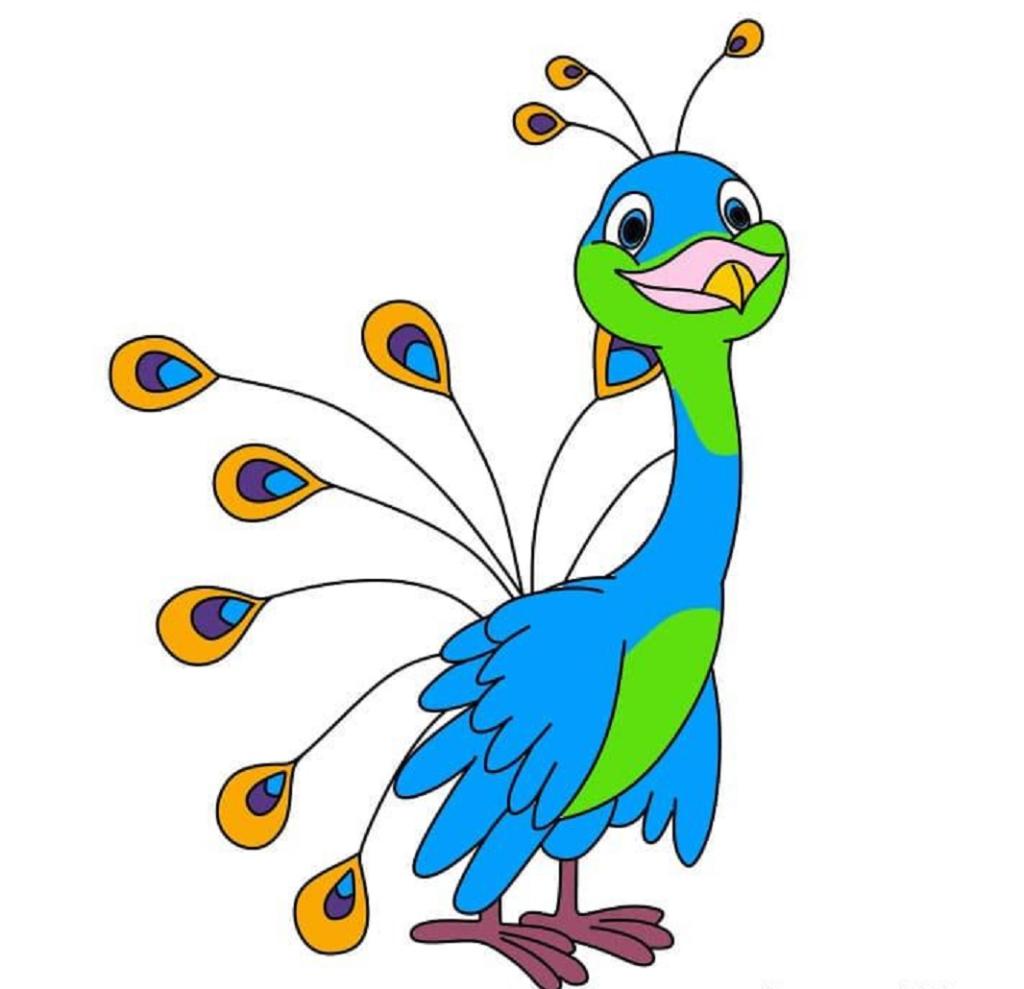 نقاشی طاووس برای کودکان 3