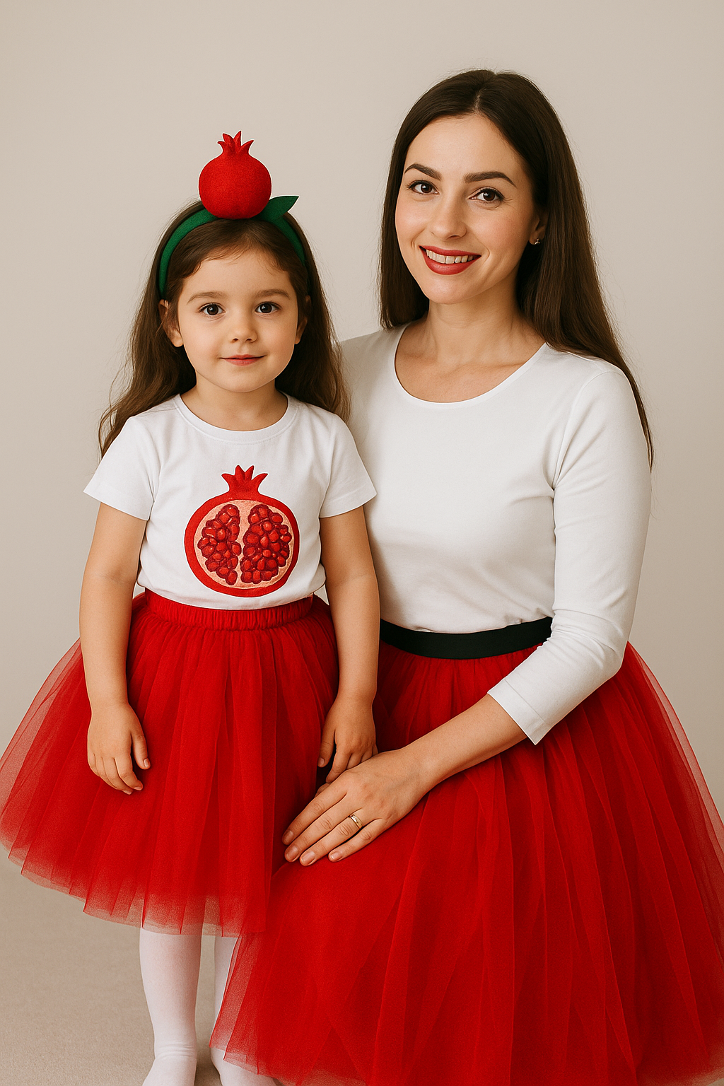 مدل لباس یلدایی ست مادر دختری دوتکه دامن توری