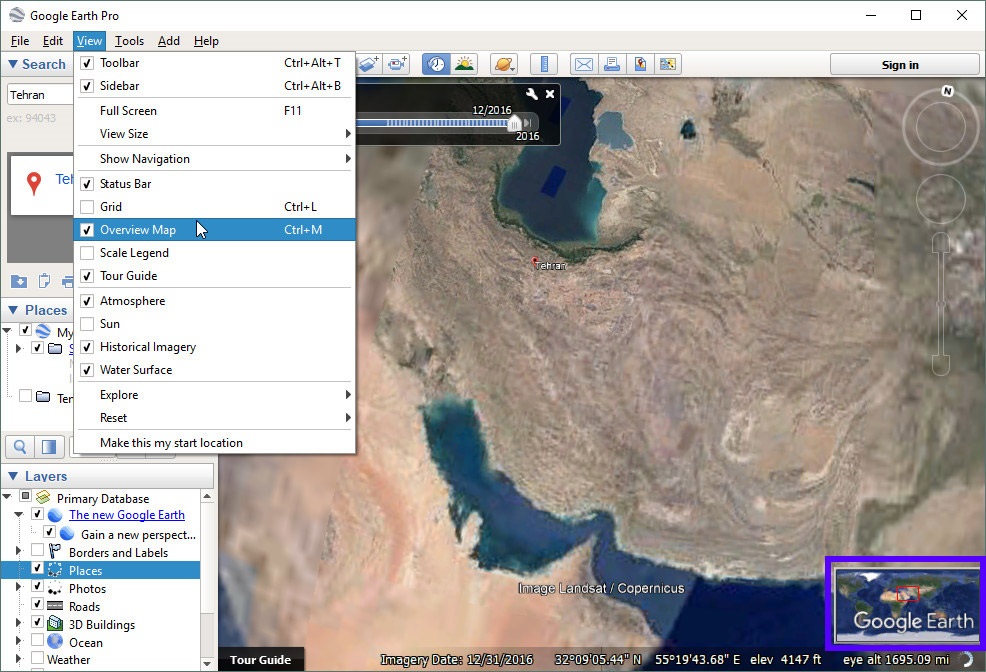 گوگل ارث overview map