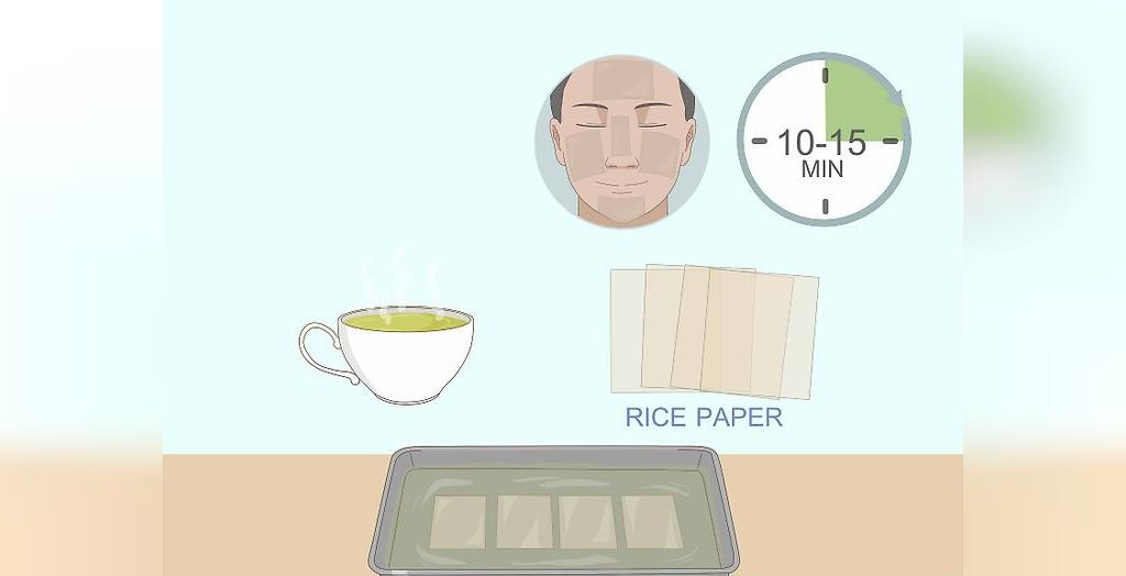 ماسک چای سبز و کاغذ برنج برای پوست