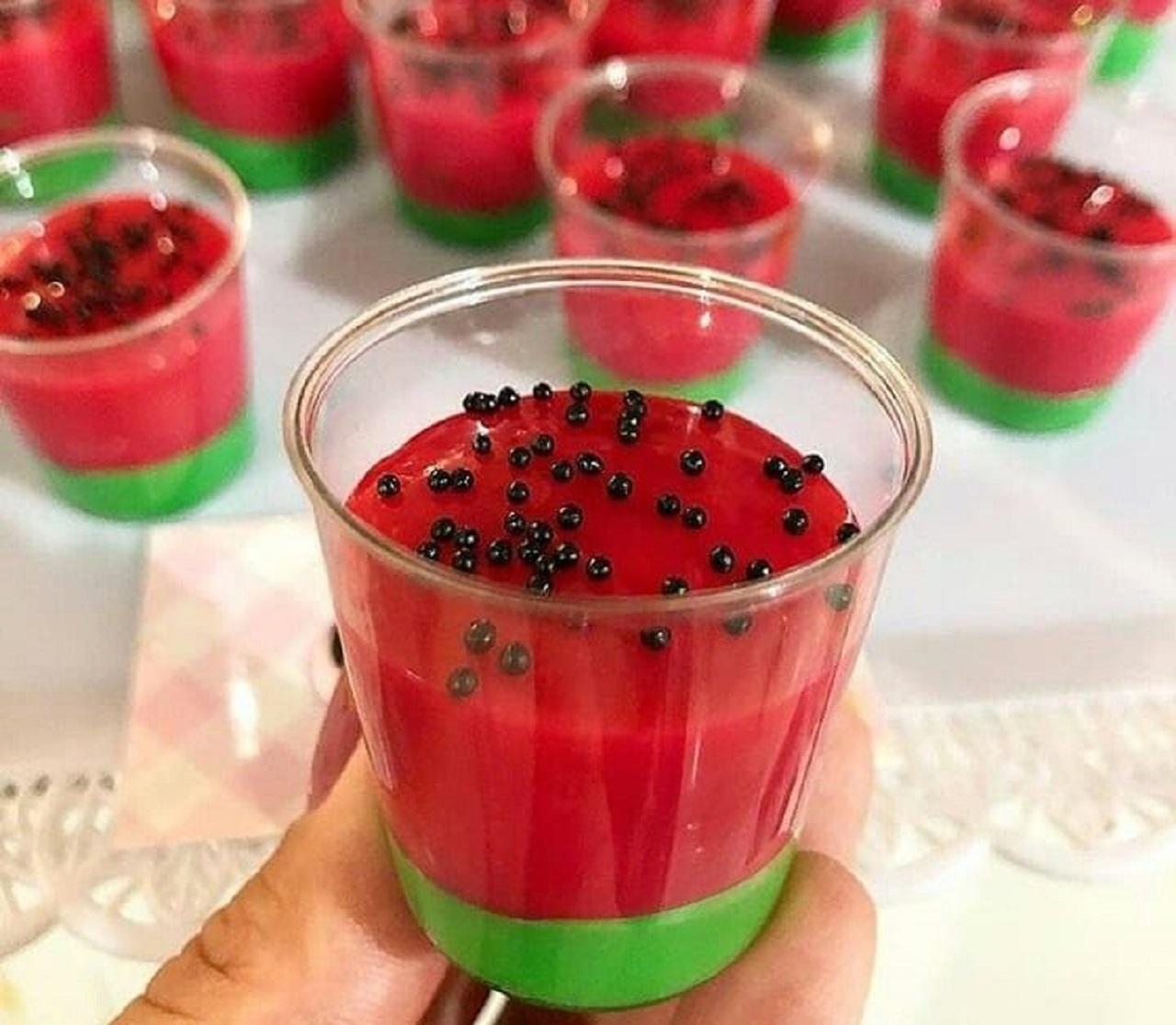 مدل ژله یلدایی لیوانی دو رنگ 1