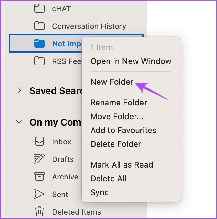 نحوه ساخت پوشه و انتقال ایمیل در Outlook در مک و ویندوز