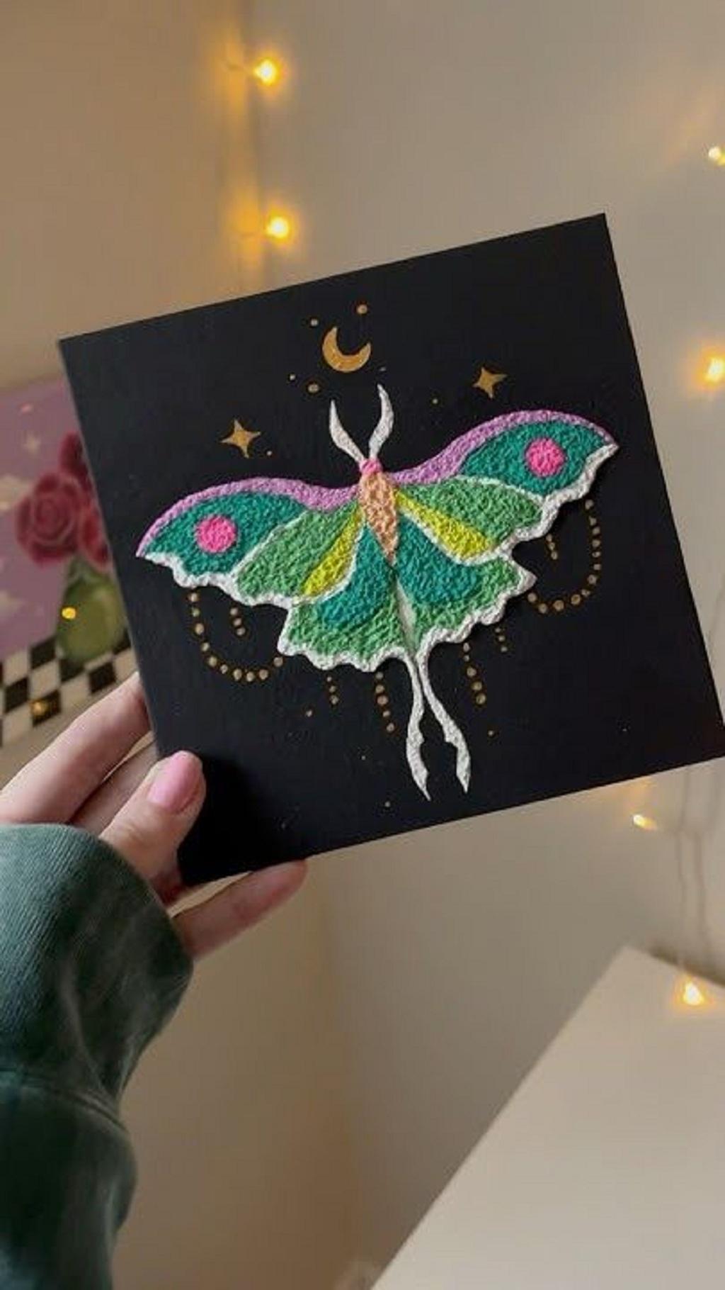 نقاشی با دستمال کاغذی و چسب چوب2