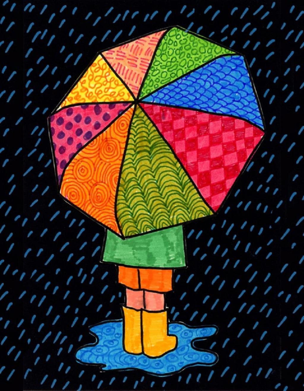 نقاشی چتر کودکانه 2