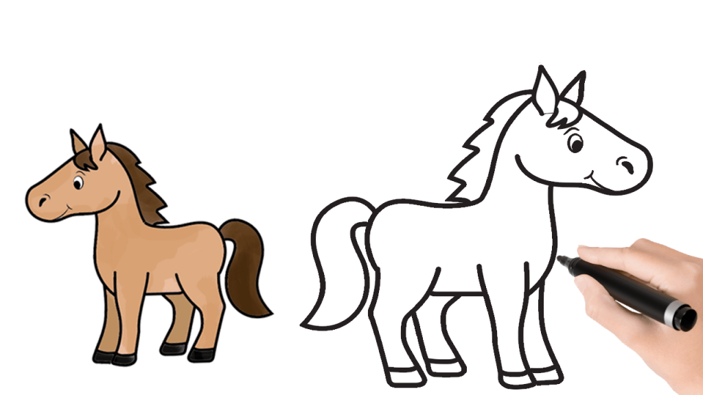 آموزش کشیدن نقاشی اسب به صورت ساده و مرحله به مرحله