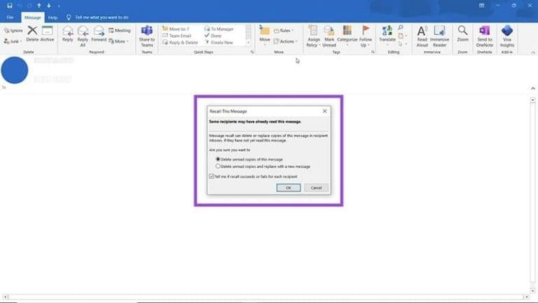 نحوه لغو ارسال نامه Outlook 9