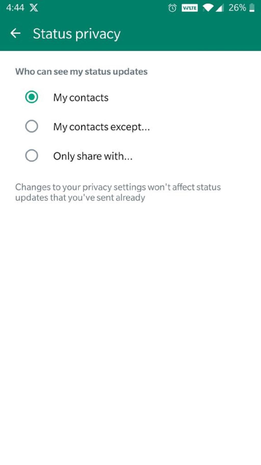 از شخص دیگر بخواهید تنظیمات حریم خصوصی واتساپ خود را بررسی کند