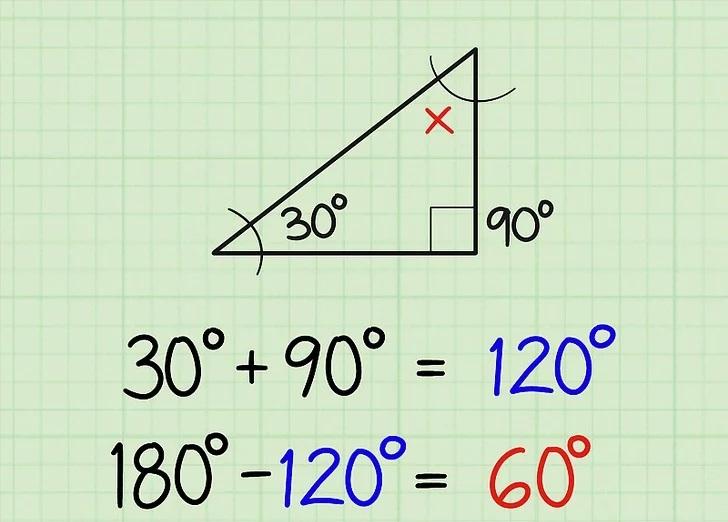 نحوه پیدا کردن زاویه سوم مثلث