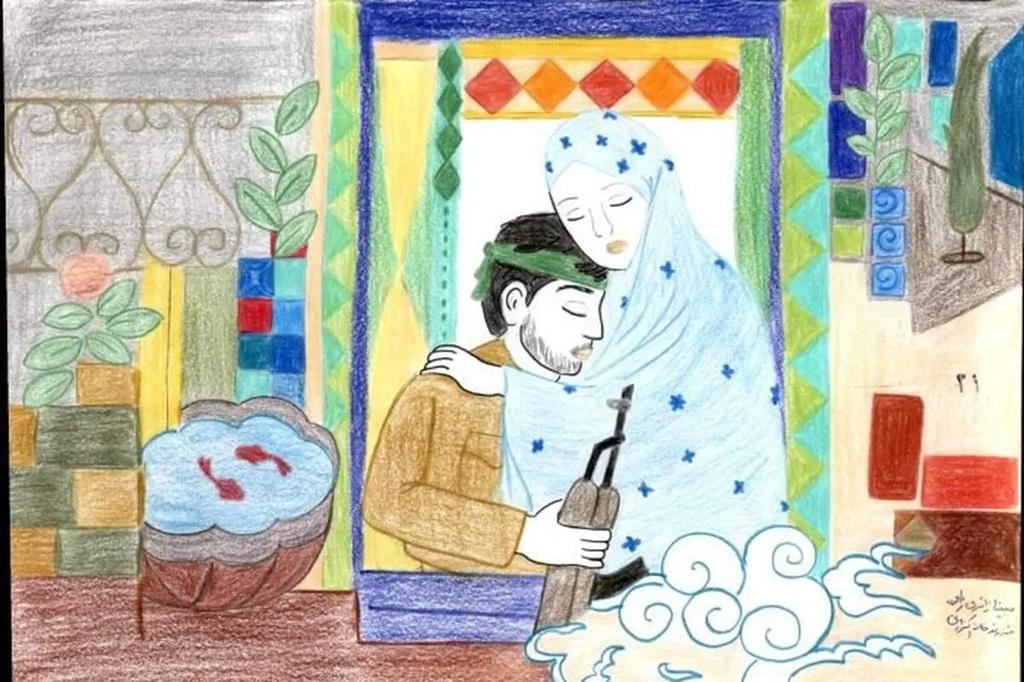 نقاشی دفاع مقدس زیبا 2