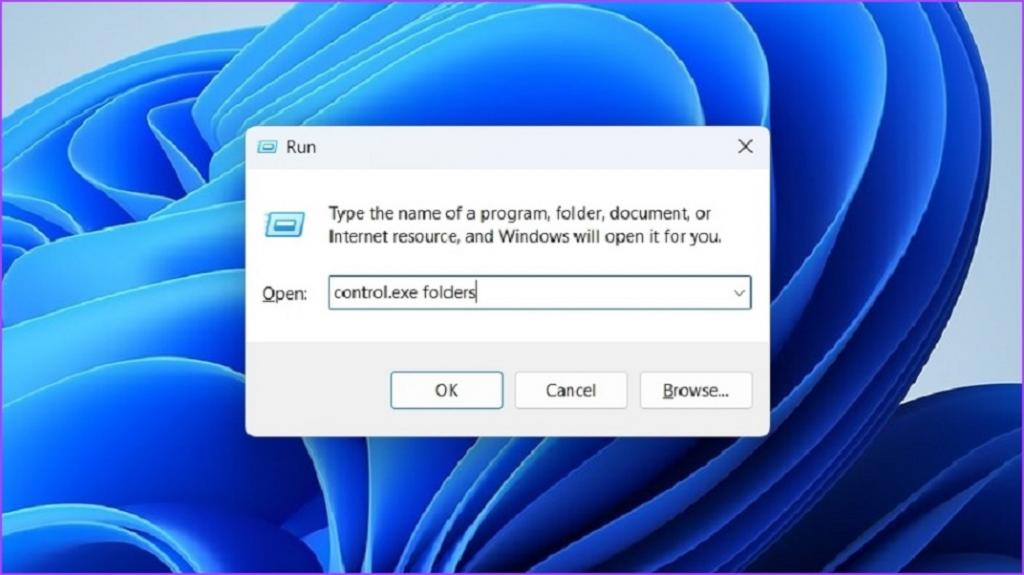 باز کردن Folder Options با استفاده از Run Tool