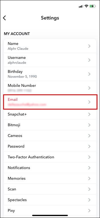 نحوه پنهان کردن آدرس ایمیل مرتبط با حساب اسنپ چت 2
