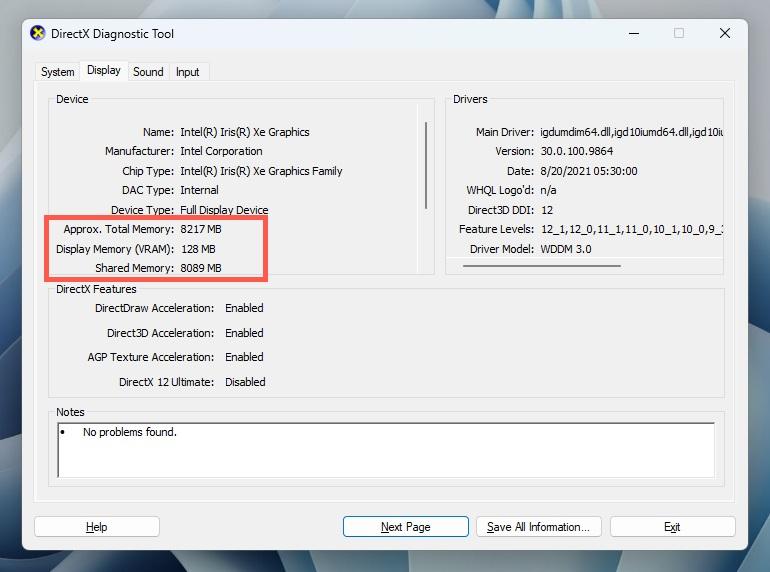 نحوه بررسی VRAM در ویندوز 11 6