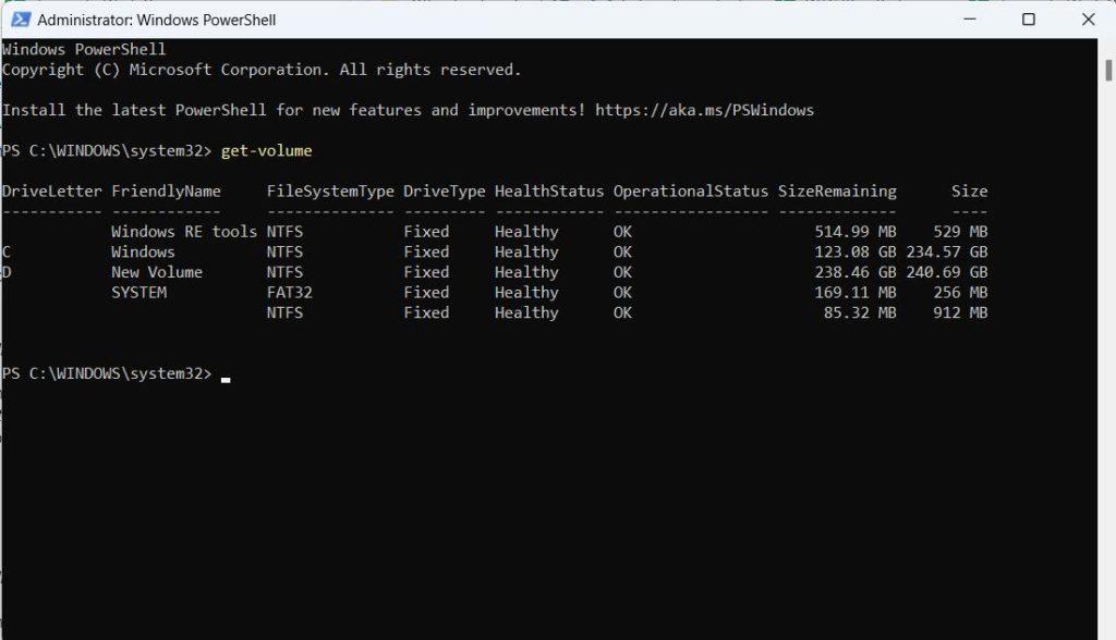 حذف پارتیشن ها از طریق PowerShell:زمانی که یک حروف به درایور اختصاص داده شده است