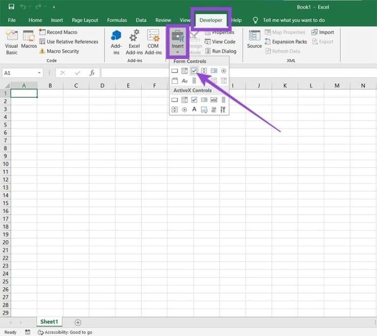 نحوه  لینک&zwnj;کردن چک&zwnj;باکس&zwnj;ها به چندین سلول در اکسل 1