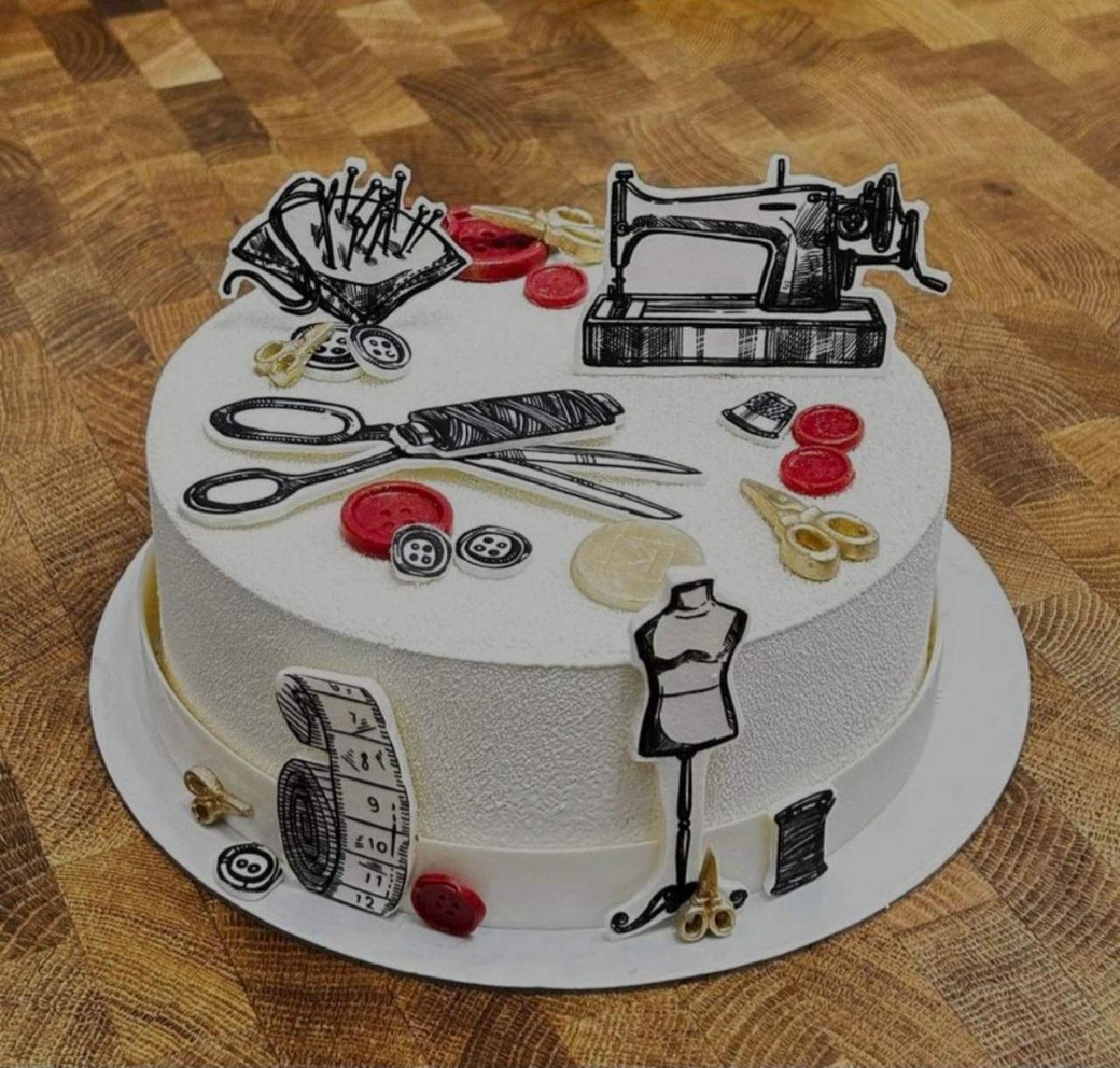 مدل کیک‌ روز خیاط  شیک