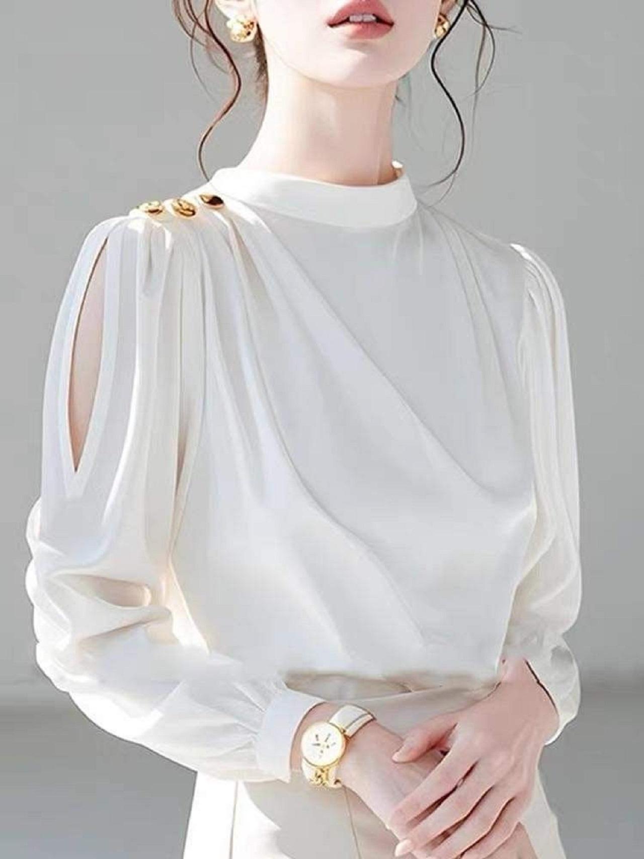 مدل شومیز دخترانه سفید 4