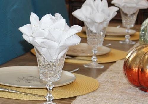 تزیین دستمال سفره در لیوان 6