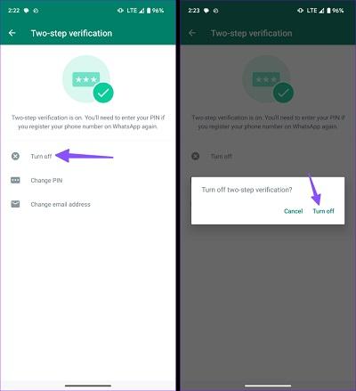 نحوه غیر فعال کردن پین (تایید دو مرحله ای) واتس اپ