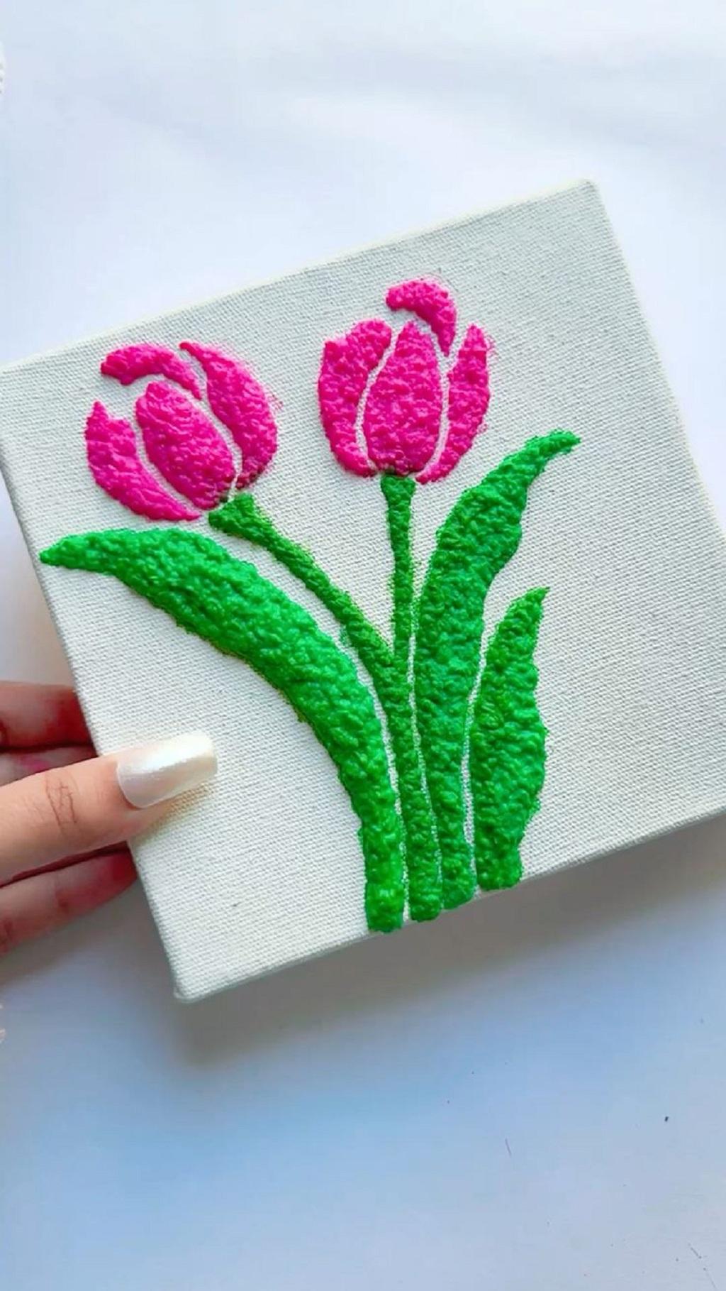 نقاشی با دستمال کاغذی روی بوم2