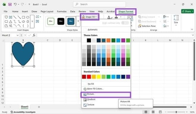 نحوه درج تصویر در سلول اکسل 8
