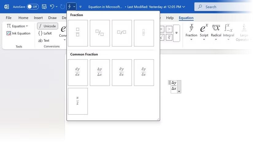 نحوه ورد سریع به Equation Editor