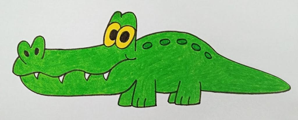 نقاشی تمساح رنگ شده 4