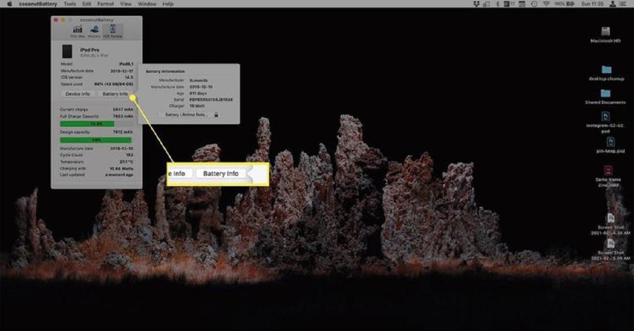 استفاده از coconutBattery برای بررسی سلامت باتری آیپد2