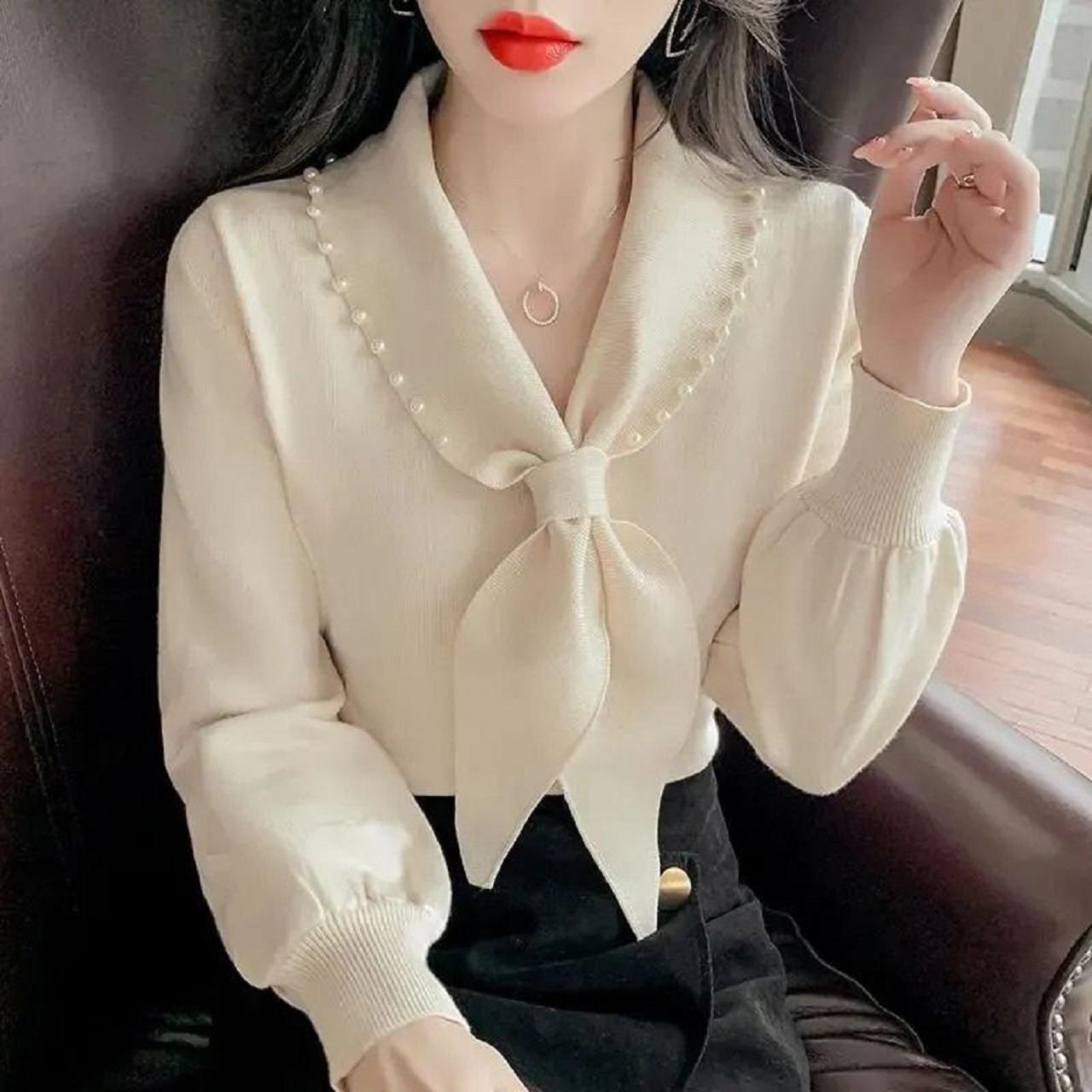 مدل شومیز شیک با یقه کراواتی 2