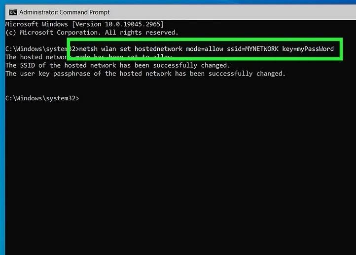 نحوه ساخت هات اسپات وای فای از طریق Command Prompt