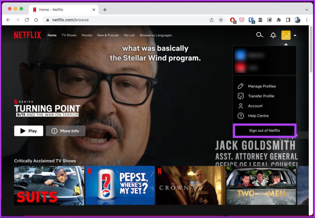 نحوه خروج از نتفلیکس در دسکتاپ3