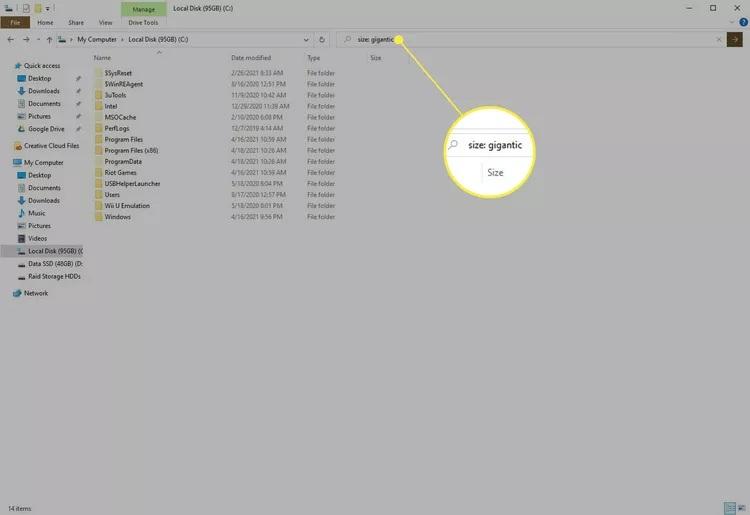 نحوه پیدا کردن فایل&zwnj;های بزرگ در ویندوز 10 2