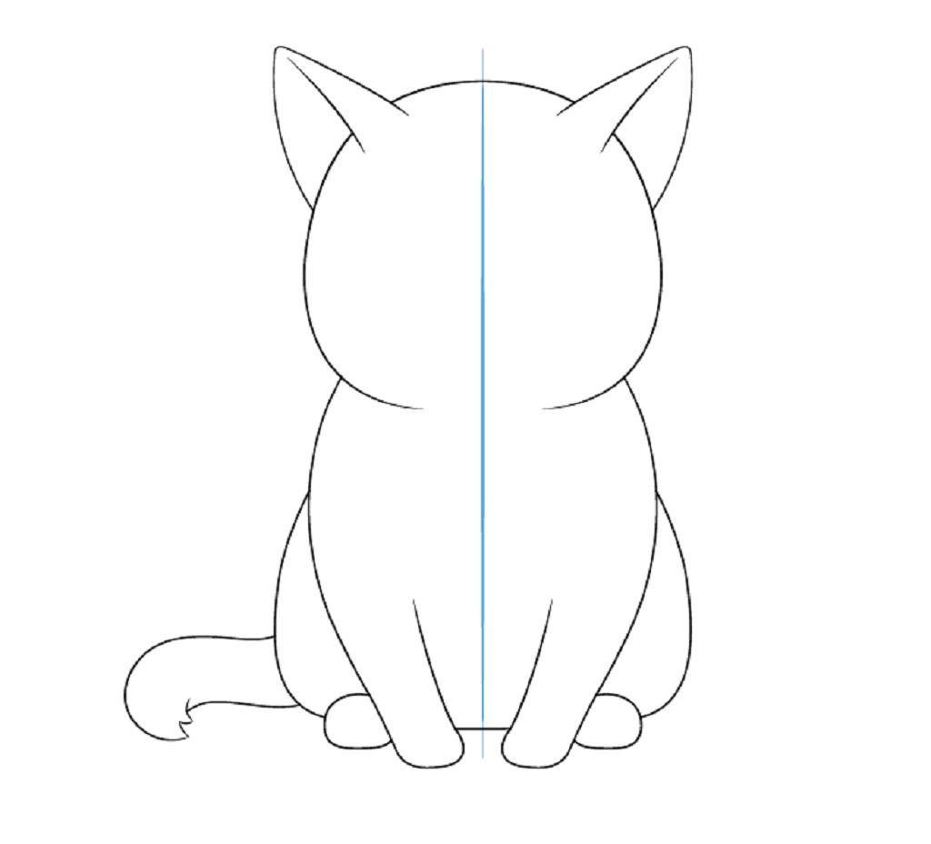  نقاشی گربه به سبک انیمه: کشیدن دم گربه