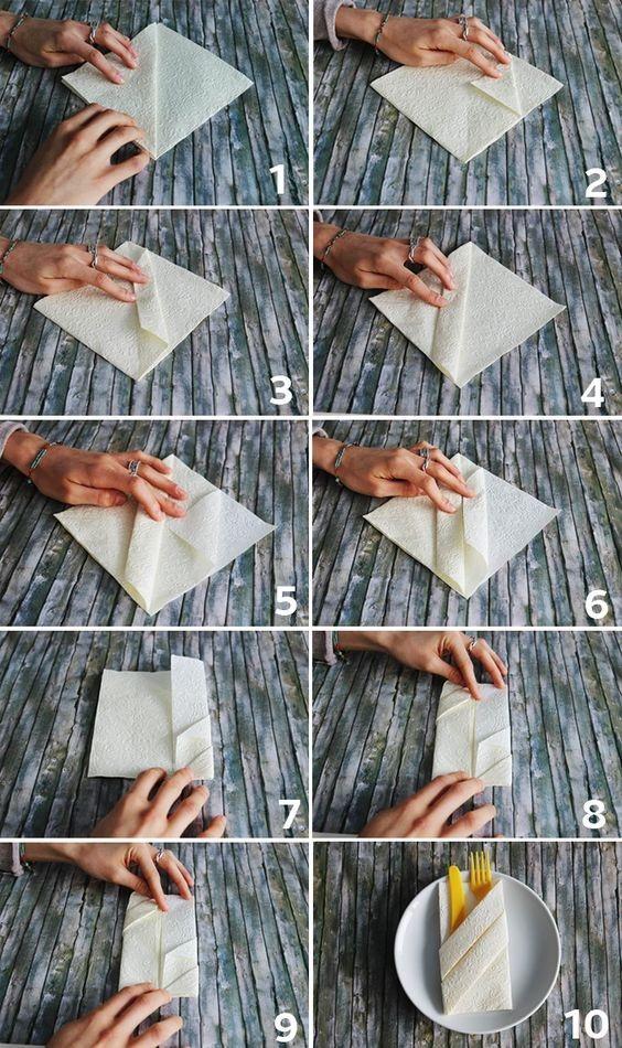 آموزش تا کردن دستمال کاغذی ساده 1