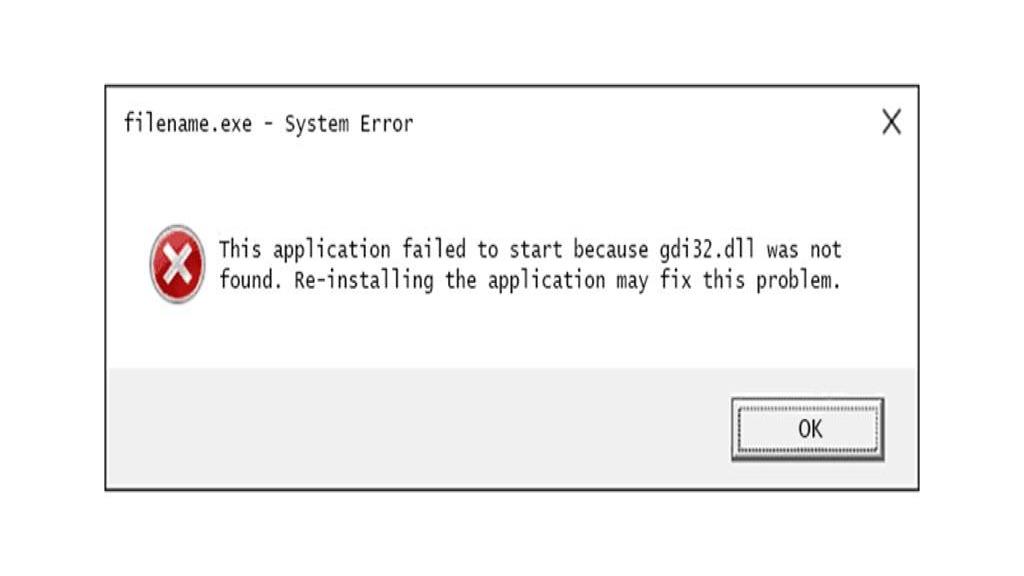آموزش نحوه رفع خطای gdi32 dll was not found در ویندوز