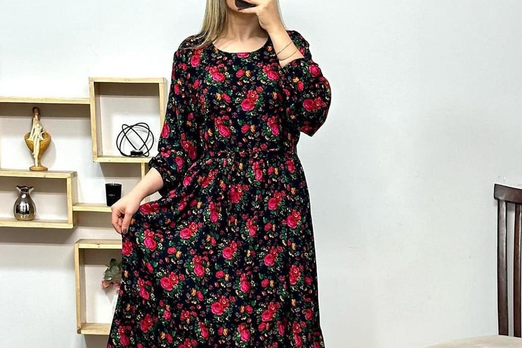 لباس ساحلی گلدار بلند 1