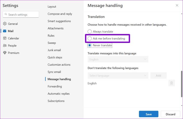 نحوه ترجمه ایمیل ها در Microsoft Outlook 11