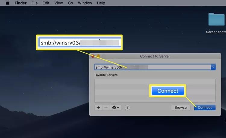 نحوه&zwnj;ی نگاشت یک درایو شبکه در مک 3